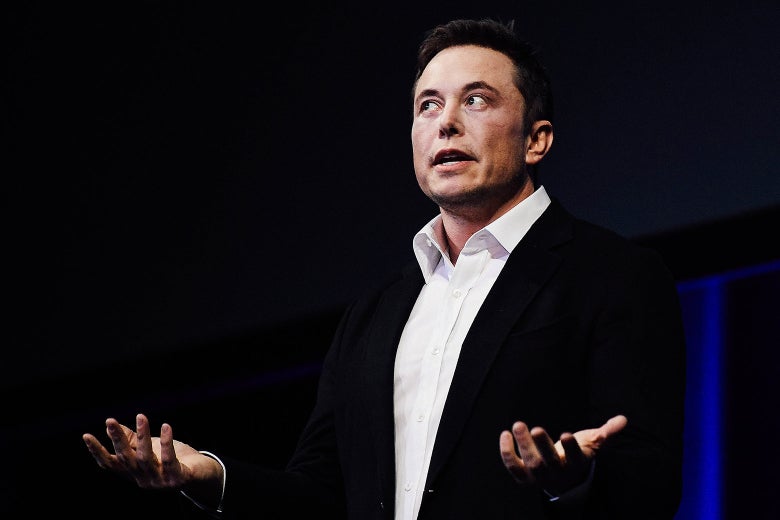 Elon Musk giving a speech.